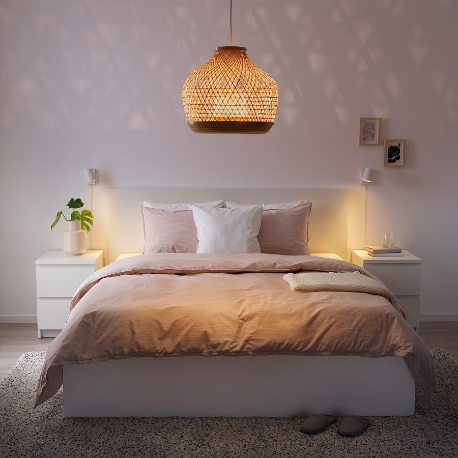 Đèn thả trang trí phòng ngủ mang đến không gian nghỉ ngơi thư giãn mà nghệ thuật