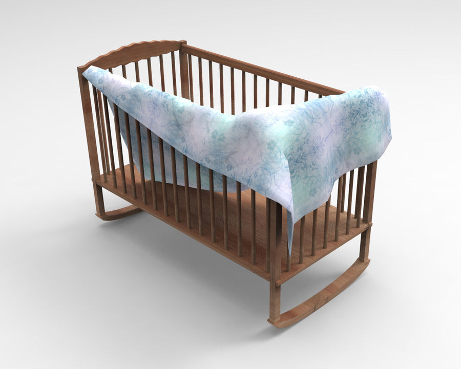 Mẫu giường cũi chất liệu làm từ gỗ với chân đế giường có thể đung đưa được.Thiết kế này sẽ dễ dàng giúp các cha mẹ không phải quá vất vả trong việc ru bé ngủ.