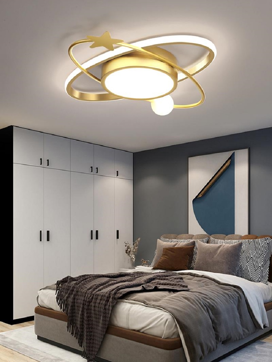 Đèn ốp trần tương đối phù hợp với phong cách thiết kế phòng ngủ hiện đại